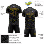 Black-Gold Black Soccer Custom Jersey Sublimation Uniform