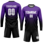 Purple White-Black Soccer Fade Uniform Jersey Custom Fashion Sublimation