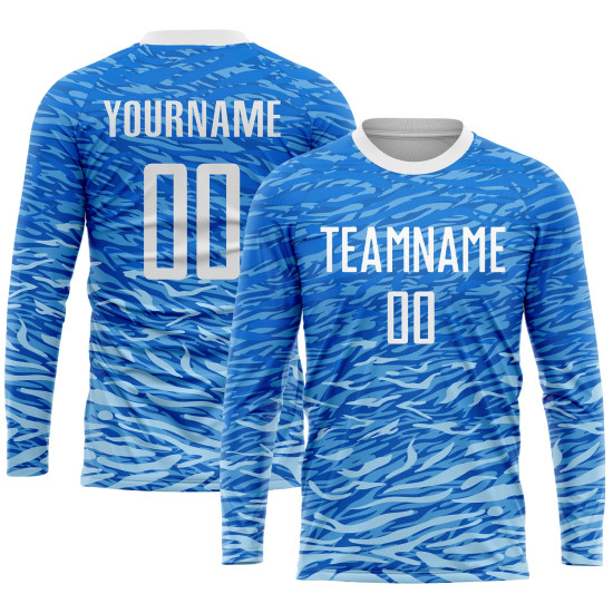 Soccer White Royal Uniform Custom Sublimation Jersey Soccer White Royal Uniform Custom Sublimation Jersey