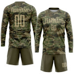 Sublimation Custom Service Uniform Salute Soccer Gold-Olive Jersey Camo To Vegas