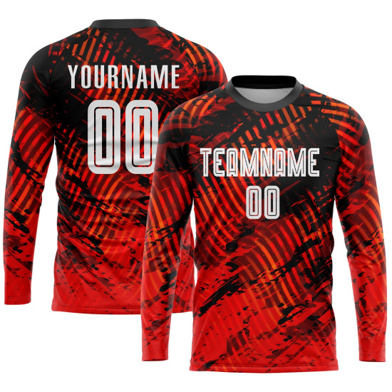 Red White-Black Custom Uniform Jersey Soccer Sublimation