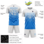 Powder Sublimation Custom Blue White Soccer Uniform Jersey