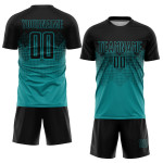Jersey Soccer Custom Sublimation Uniform Teal Black