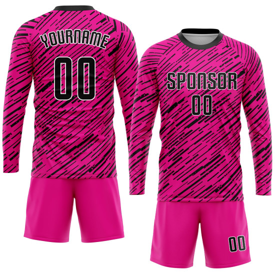 Sublimation Jersey Black-White Uniform Custom Soccer Pink