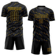 Black-Gold Black Soccer Custom Jersey Sublimation Uniform Black-Gold Black Soccer Custom Jersey Sublimation Uniform