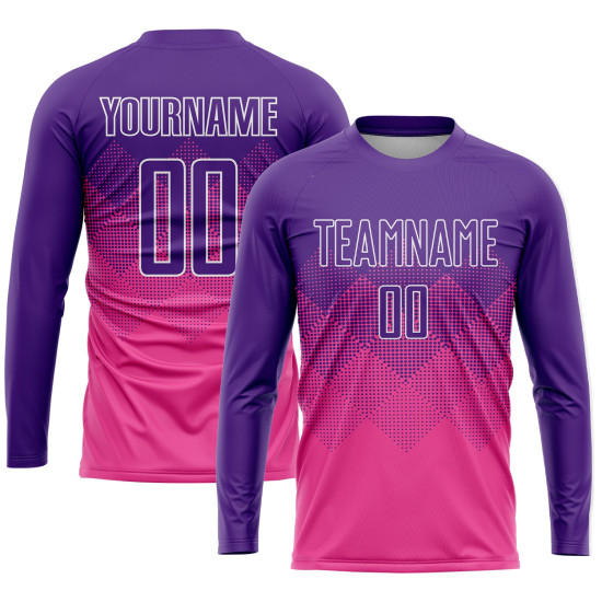 Soccer Sublimation Custom Pink Uniform Jersey Purple-White Soccer Sublimation Custom Pink Uniform Jersey Purple-White