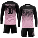 Custom Uniform Light Pink Jersey Sublimation Soccer Black Custom Uniform Light Pink Jersey Sublimation Soccer Black