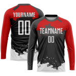 Uniform Soccer Black White-Red Custom Sublimation Jersey Uniform Soccer Black White-Red Custom Sublimation Jersey