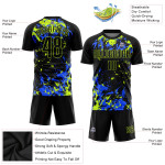 Uniform Custom Soccer Sublimation Black Black Jersey Neon Green-Royal Uniform Custom Soccer Sublimation Black Black Jersey Neon Green-Royal