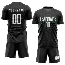 Black Custom White-Neon Soccer Jersey Uniform Sublimation Green Black Custom White-Neon Soccer Jersey Uniform Sublimation Green
