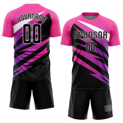 Soccer Sublimation Pink Black-White Uniform Jersey Custom Soccer Sublimation Pink Black-White Uniform Jersey Custom