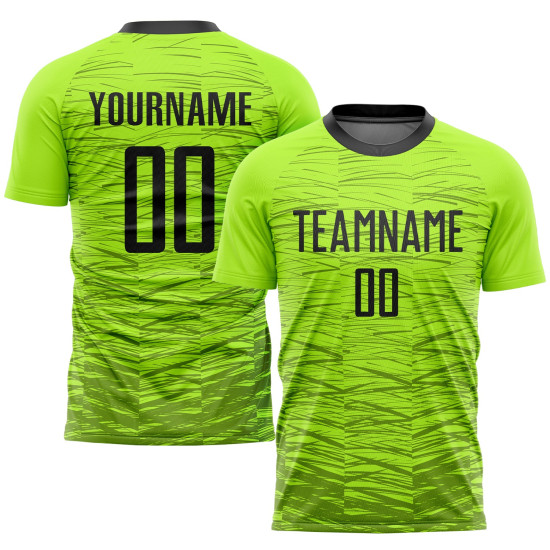 Uniform Green Custom Jersey Neon Black Soccer Sublimation Uniform Green Custom Jersey Neon Black Soccer Sublimation