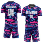 Soccer Uniform Custom Sublimation Jersey White-Pink Figure Soccer Uniform Custom Sublimation Jersey White-Pink Figure
