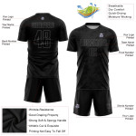 Gray Jersey Black Uniform Soccer Sublimation Custom