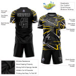 Custom Jersey Black Soccer Sublimation Uniform Black-Gold