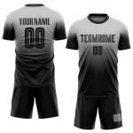 Black Jersey Sublimation Soccer Fade Fashion Custom Uniform Gray