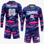Soccer Uniform Custom Sublimation Jersey White-Pink Figure Soccer Uniform Custom Sublimation Jersey White-Pink Figure