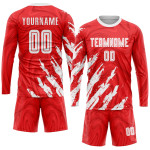 Jersey White Soccer Sublimation Uniform Custom Red Jersey White Soccer Sublimation Uniform Custom Red