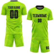 Custom Sublimation Uniform Jersey Black Soccer Green Neon