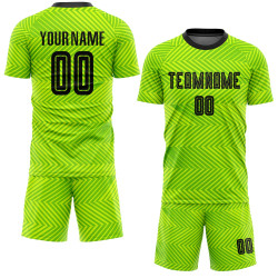 Custom Sublimation Uniform Jersey Black Soccer Green Neon Custom Sublimation Uniform Jersey Black Soccer Green Neon