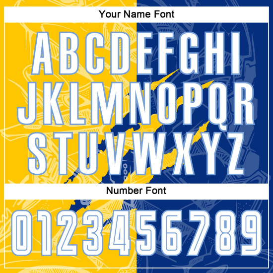 Custom Royal Yellow-Light White Scratch Jersey Blue Pattern Sublimation Soccer Graffiti Uniform