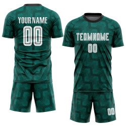 Sublimation Jersey Soccer Green White-Black Uniform Custom Sublimation Jersey Soccer Green White-Black Uniform Custom