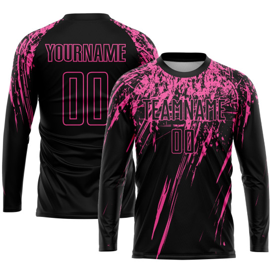 Black Uniform Jersey Soccer Sublimation Pink Custom