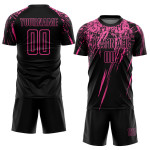 Black Uniform Jersey Soccer Sublimation Pink Custom