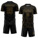 Soccer Gold Sublimation Jersey Custom Old Black Uniform Soccer Gold Sublimation Jersey Custom Old Black Uniform