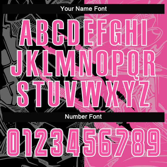 Pattern Uniform Pink Graffiti Custom Soccer Scratch Sublimation Black-White Jersey