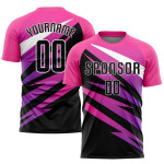 Soccer Sublimation Pink Black-White Uniform Jersey Custom Soccer Sublimation Pink Black-White Uniform Jersey Custom