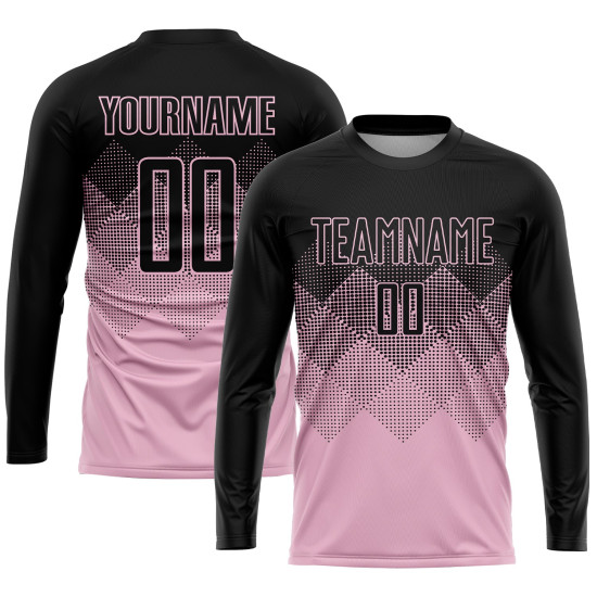 Custom Uniform Light Pink Jersey Sublimation Soccer Black Custom Uniform Light Pink Jersey Sublimation Soccer Black