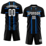 Soccer Custom Blue Uniform White-Light Black Sublimation Jersey Soccer Custom Blue Uniform White-Light Black Sublimation Jersey
