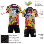 Pattern Uniform Custom Jersey Soccer White-Light Blue Graffiti Sublimation