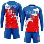 Uniform Soccer Royal Custom Sublimation Jersey Red-White