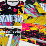 Pattern Uniform Custom Jersey Soccer White-Light Blue Graffiti Sublimation