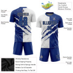 White-Old Scratch Jersey Royal Gold Soccer Graffiti Pattern Custom Uniform Sublimation White-Old Scratch Jersey Royal Gold Soccer Graffiti Pattern Custom Uniform Sublimation