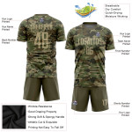Sublimation Custom Service Uniform Salute Soccer Gold-Olive Jersey Camo To Vegas