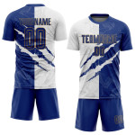 White-Old Scratch Jersey Royal Gold Soccer Graffiti Pattern Custom Uniform Sublimation White-Old Scratch Jersey Royal Gold Soccer Graffiti Pattern Custom Uniform Sublimation