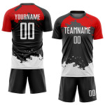 Uniform Soccer Black White-Red Custom Sublimation Jersey Uniform Soccer Black White-Red Custom Sublimation Jersey