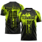 Green Jersey Uniform Neon Sublimation Soccer Custom Black