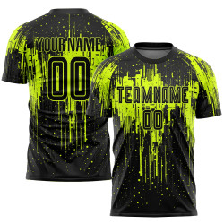 Green Jersey Uniform Neon Sublimation Soccer Custom Black