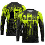 Green Jersey Uniform Neon Sublimation Soccer Custom Black