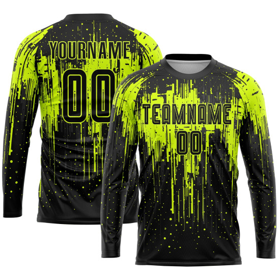 Green Jersey Uniform Neon Sublimation Soccer Custom Black