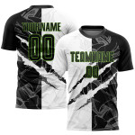 Custom Green Jersey Soccer Graffiti Pattern Black-Neon Sublimation Uniform Scratch