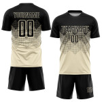 Cream Jersey Black Sublimation Custom Uniform Soccer