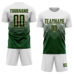 Jersey Uniform Gold Sublimation Custom Green-Old Soccer White Jersey Uniform Gold Sublimation Custom Green-Old Soccer White