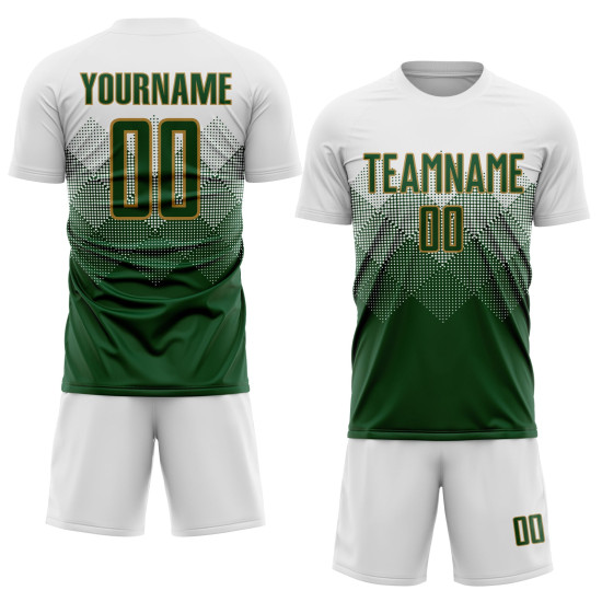 Jersey Uniform Gold Sublimation Custom Green-Old Soccer White