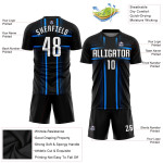 Soccer Custom Blue Uniform White-Light Black Sublimation Jersey Soccer Custom Blue Uniform White-Light Black Sublimation Jersey