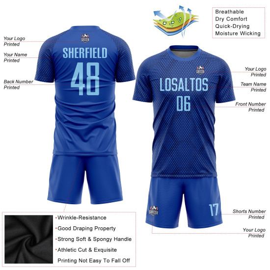 Jersey Light Uniform Sublimation Soccer Blue Royal Custom Jersey Light Uniform Sublimation Soccer Blue Royal Custom